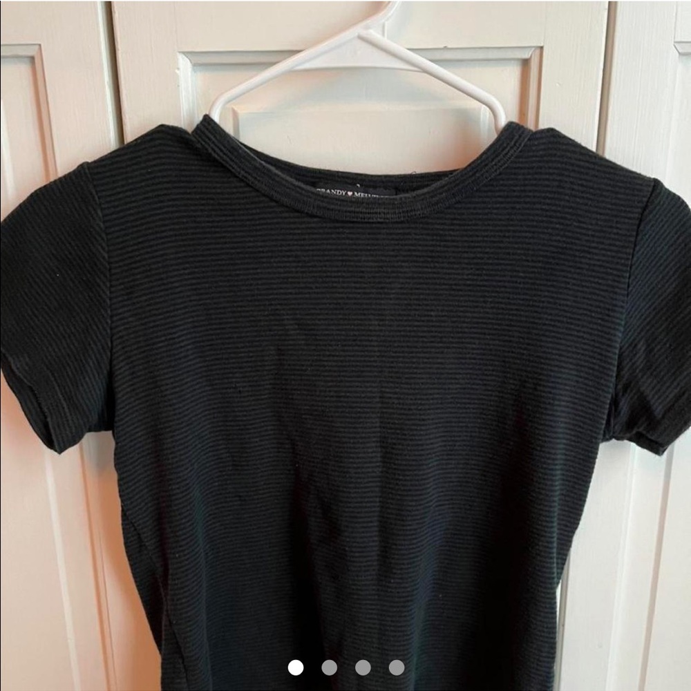 brandy melville dark green with black stripes top